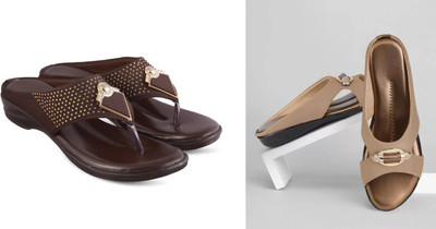 hunyza footwear Women Flats(Gold, Brown , 5)