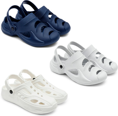 Golf Men Clogs(Blue, Grey, White , 6)