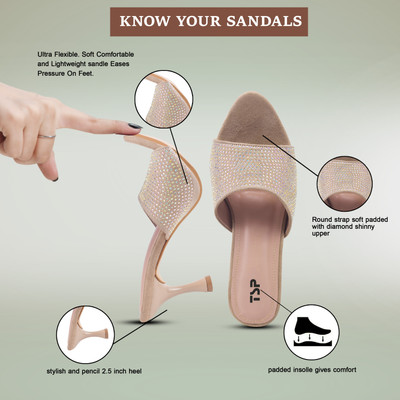 THE STHAPAK BLESS YOUR FEET Women Heels(Beige , 8)