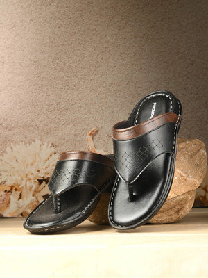 PROVOGUE Sandals | Stylish Comfortable Daily Casual And Ethnic Wear Gents Slippers | Men Sandals(Black , 7)