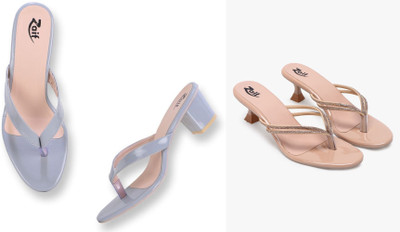 Zaif Women Heels(Beige, Grey , 8)
