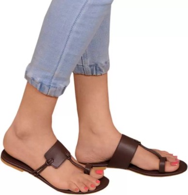 LEEFANT Elegant Fashion Sandals / Slippers for Girls Stunning Choice for Every Occasion Women Brown Flats