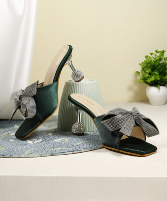 Klexio Women Heels(Green , 7)