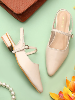 TRASE Women Heels(Off White , 3)