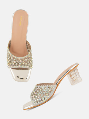 ANOUK Women Heels(Silver , 7)