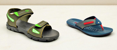 Classica Men Sandals(Blue, Red, Olive , 8)