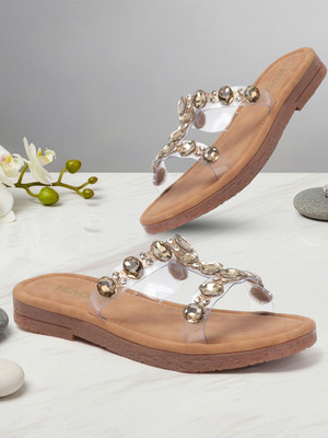 VENDOZ Women Flats(Gold , 5)