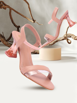 Divastri PT-S-11 Lightweight Comfort Summer Trendy Premium Stylish Party disigin Women Heels(Pink , 8)