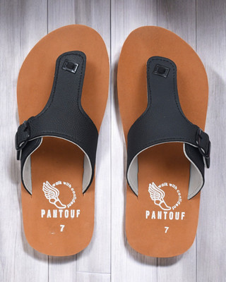 FROSTA Men Sandals(Black, Brown , 7)