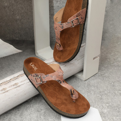 LAVIE Comfort and Adjustable Buckle Straps Premium Stylish Casual Women Flats(Multicolor , 4)