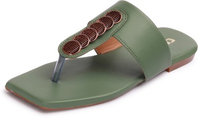 Colo Women Flats(Olive , 6)