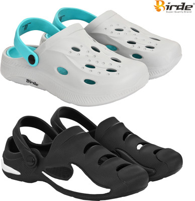 Birde Men Clogs(Grey, Black , 10)