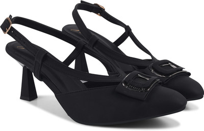 jm looks Women Heels(Black , 6)