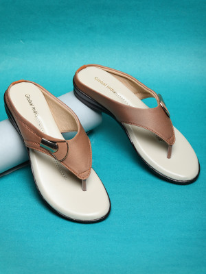 Global India Women Flats(Brown , 8)