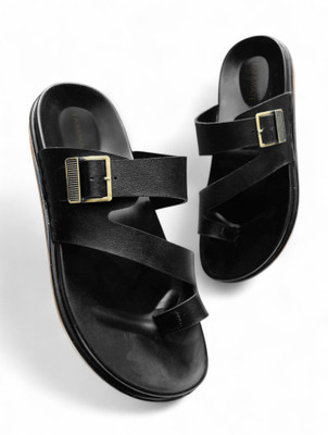 Fabbmate Men Sandals(Black , 6)