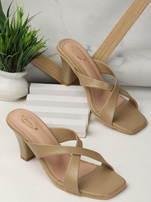 Denill Women Heels(Beige , 4)