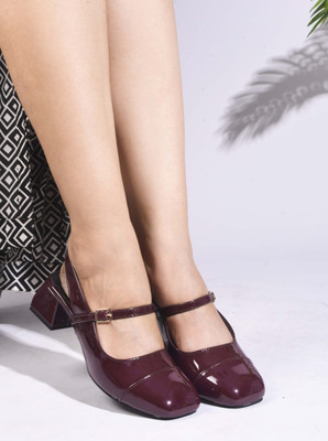 jm looks Women Heels(Maroon , 7)