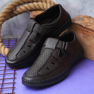 KILLER Sandals | Comfortable & Durable Casual for Daily, Office & Party Wear Men Casual(Brown , 6)