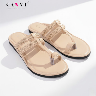CANVI Men Sandals(Off White , 10)