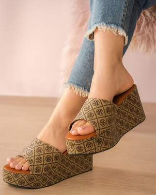 GG360 Women Wedges(Brown , 5)
