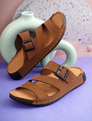 TARKIZ Men Sandals(Tan , 8)