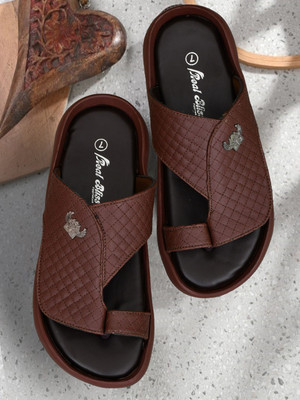 Real Bliss (Synthetic Leather&Trendy Comfortable slipper for men) Casual Slipper Men Sandals(Brown , 10)