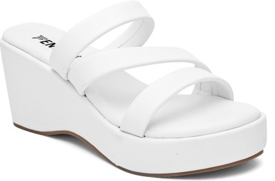 FENTACIA Women Wedges(White , 6)