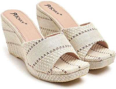 AK SKY Women Heels(White , 5)