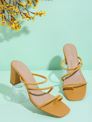 Dressberry Women Heels(Yellow , 4)