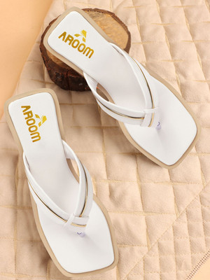 AROOM Women Heels(White , 3)