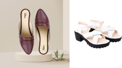 Todhwear Women Heels(Maroon, White , 8)