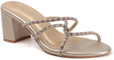 uniquestteps Women Wedges(Gold , 3)