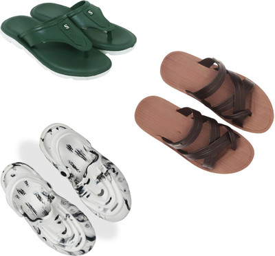 Vomoya Men Sandals(Green, Brown, White , 10)