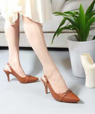 CARLTON LONDON Women Heels(Tan , 4)