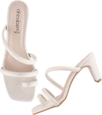 Dressberry Women Heels(White , 8)