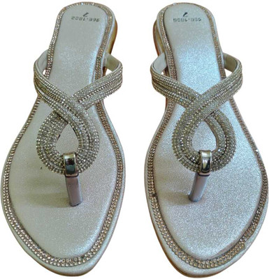 kinggalaxy Women Flats(Gold, Silver , 9)