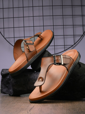 BIZORA Men Sandals(Tan , 10)