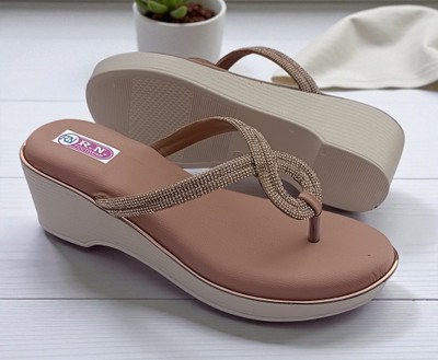 R.N Footwear Women Wedges(Camel , 8)
