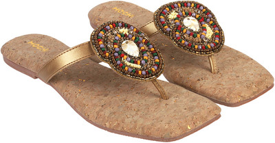 MOCHI Women Flats(Gold , 4)