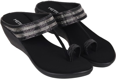 METRO Women Wedges(Black , 3)