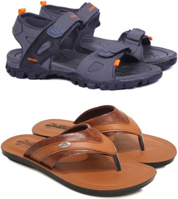 asian Men Sandals(Tan, Grey , 10)