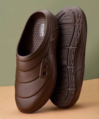 Koburg Plasma Men's Clog|Walking Clog|Sandals|Comfortable|Light Weight|Anti-Skid KF-174 Men Clogs(Brown , 10)