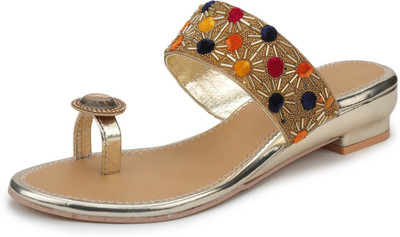 Retro Walk Women Flats(Beige , 4)