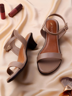 TRASE Women Heels(Beige , 4)