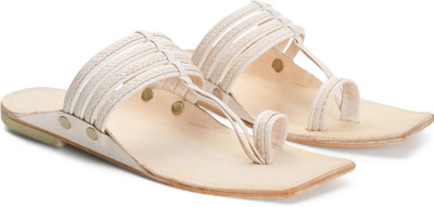 Stepsoft Men’s Kolhapuri Chappal | Handmade Leather Slippers for Daily & Festive Wear Men Sandals(Beige , 10)