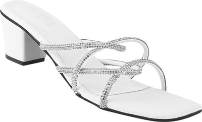 TRYME Women Heels(White , 8)