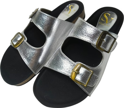 solevera Women Flats(Silver , 7)