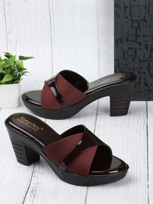 SIMPLEX Women Heels(Brown , 3)