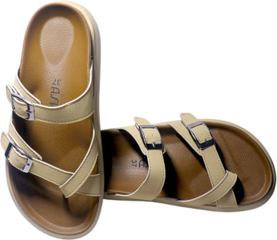 ASHO Women Casual(Beige, Brown , 7)