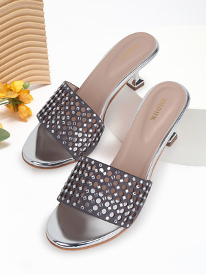 ANOUK Women Heels(Silver , 8)